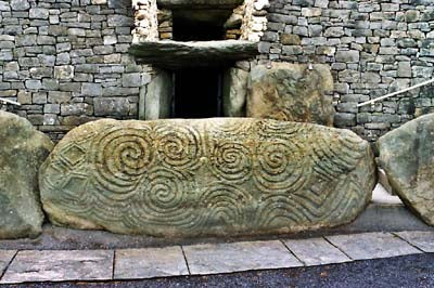 NewGrange burial Site Spiral Rock Carving