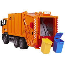 bruder garbage truck orange