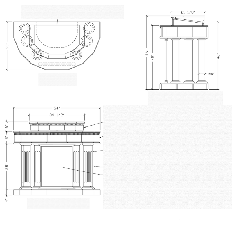 8302 pulpit dimensions and details