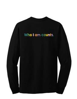 Who I am Counts Adult Long Sleeved Black T-Shirt