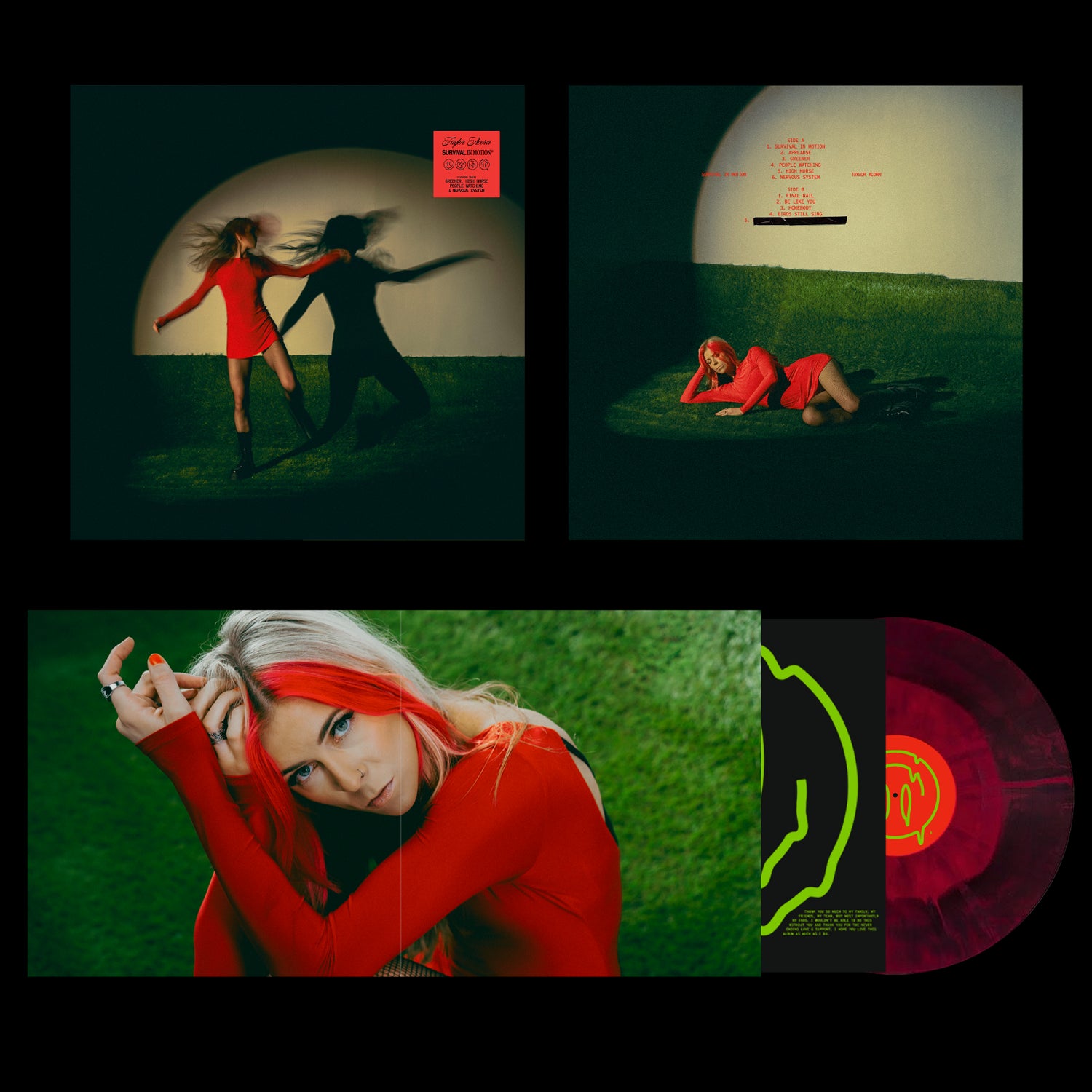 Survival In Motion - Black & Red Galaxy 180G Vinyl LP - Taylor Acorn Merch product image