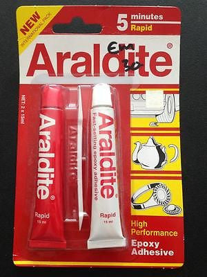Genuine New Araldite AB High Performance Epoxy Adhesive Glue - 5 Minutes Rapid)