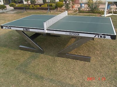 Stag Ultimate Outdoor 18mm Compreg TOP Table Tennis table +bats balls Ping Pong
