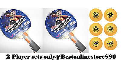 Butterfly CF 2000 Flared Carbon Racket Bat with rubbers Table Tennis + 6 balls