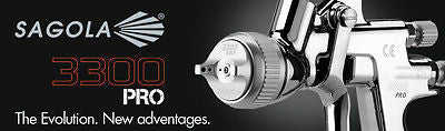 Sagola 3300 Pro EVO Gravity  1.3/1.4 Spray Gun Professional Series  +Plastic Cup