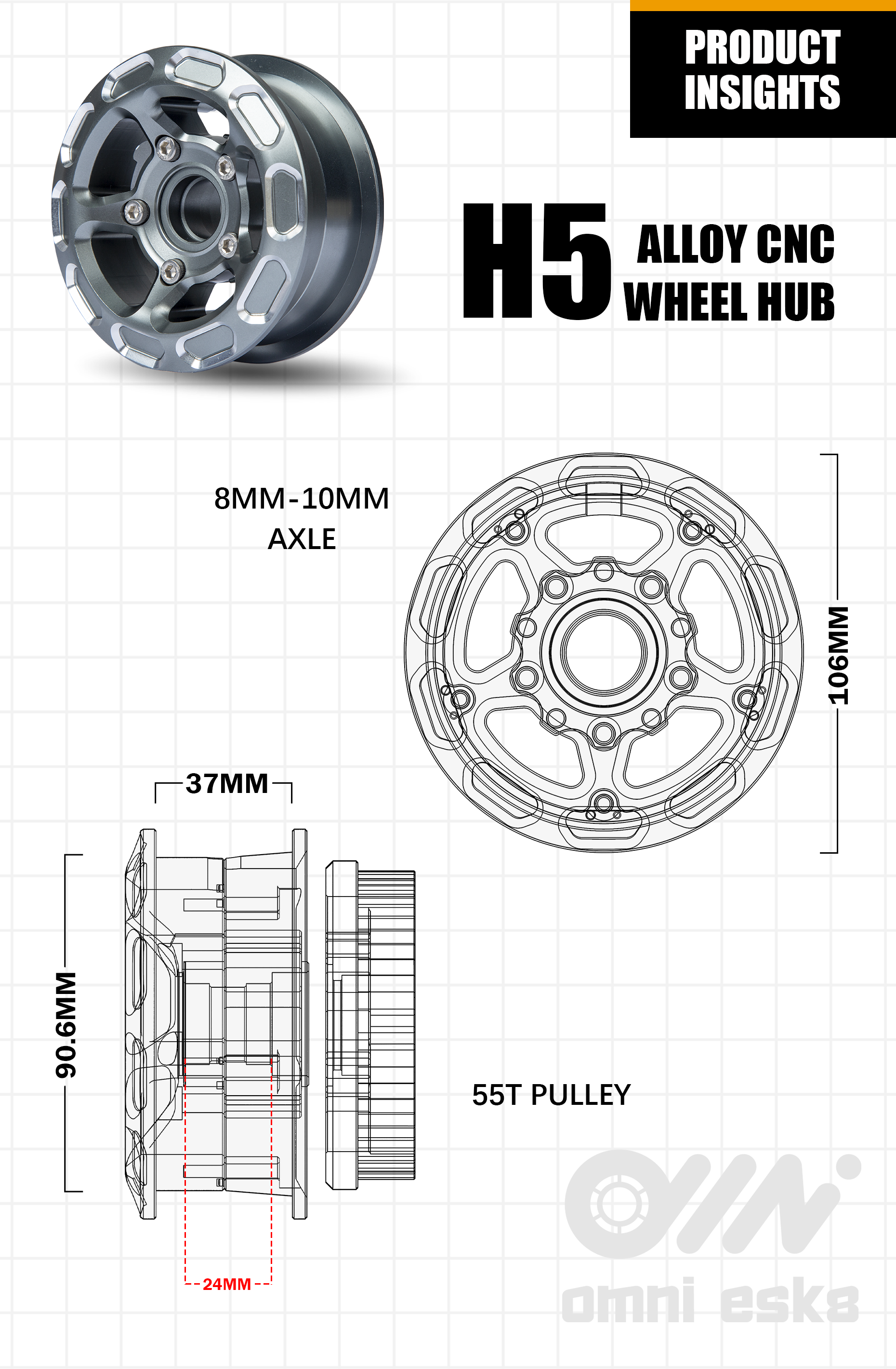H5 CNC wheel hub