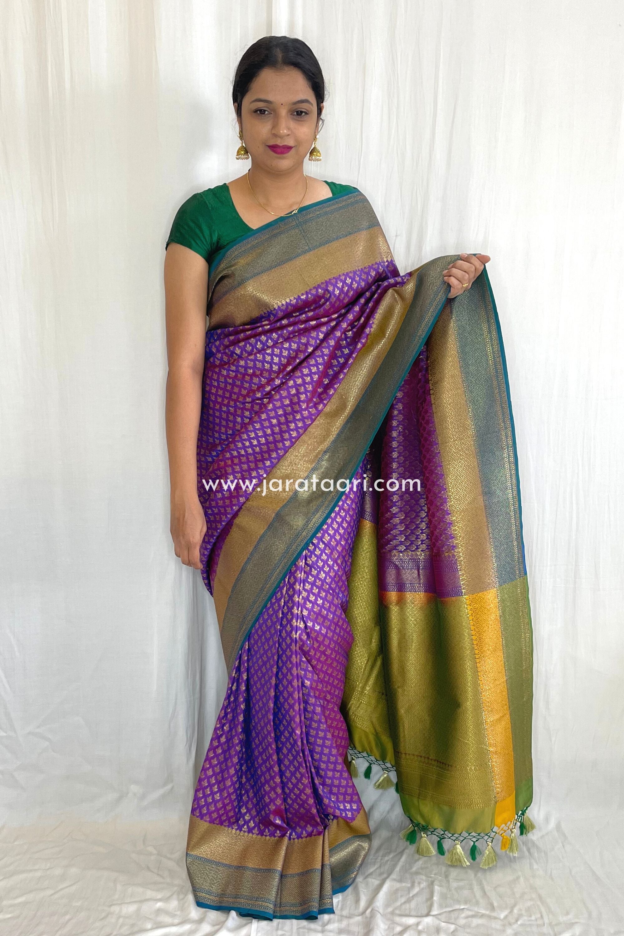 Anita Green Soft Silk Saree – Zariknyaa