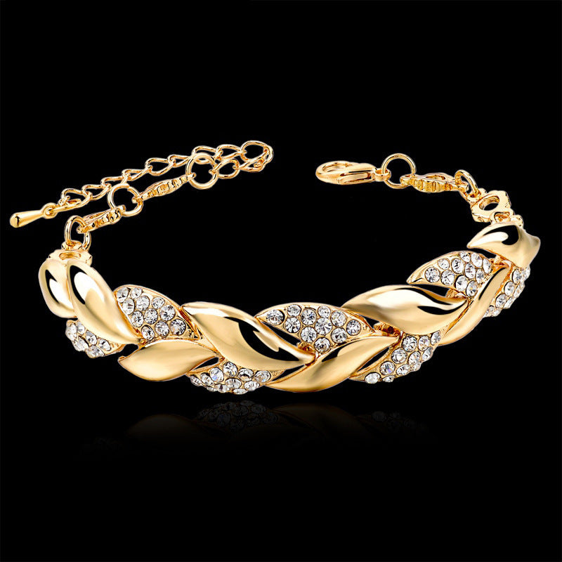 Golden leaf bracelet