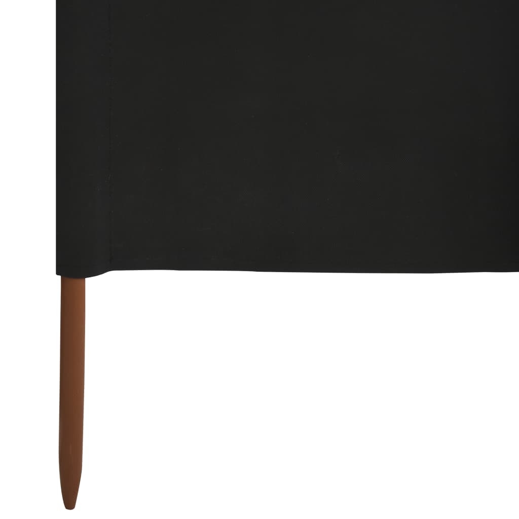 6-teiliges Windschutzgewebe 800 x 80 cm Schwarz