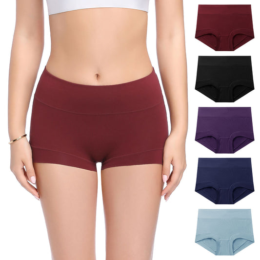 Molasus 4PCS Women's Cotton Boxer Underwear Ladies Soft Safety Panties  Female Breathable Inseam Briefs Set Boy Shorts Plus Size - AliExpress