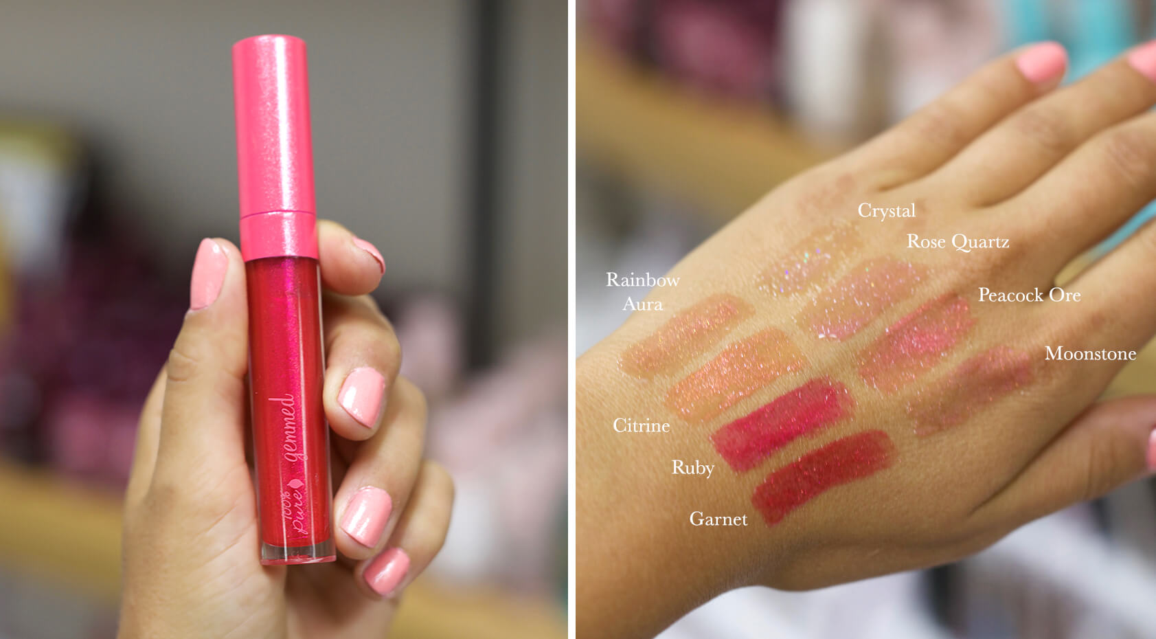 Gemmed Lip Gloss Swatches