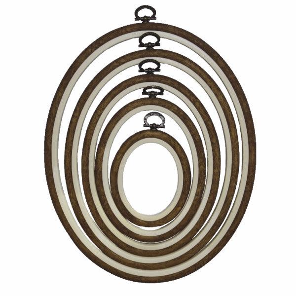 7.7” x 8.7” Rectangle Medium Natural Brown Plastic Embroidery Hoop, Nurge  #79838