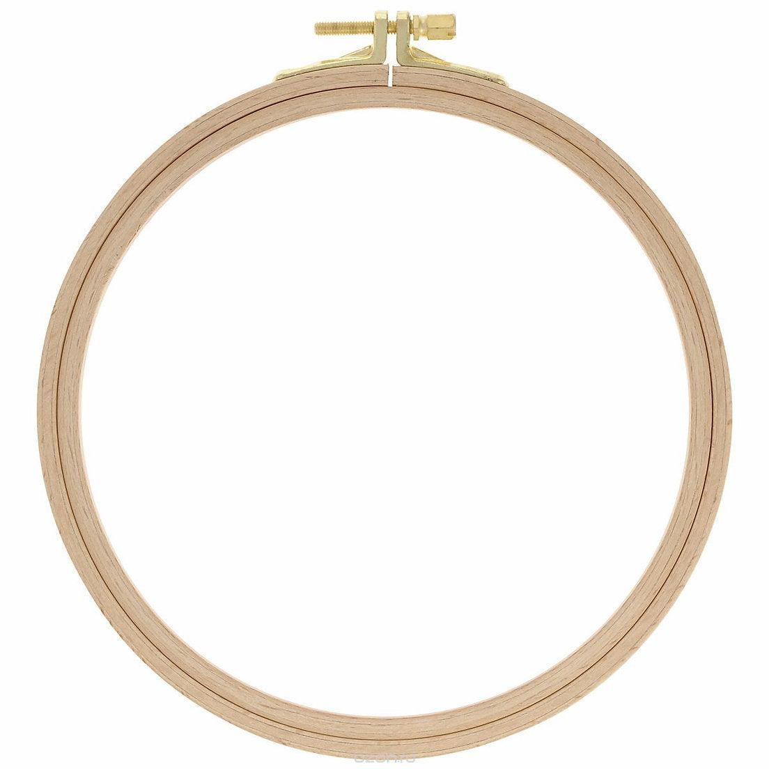 GuoFa wooden 7inch embroidery hoops,2 pieces natural beech wood embroidery  frame, decorative hanging cross stitch hoops frames for