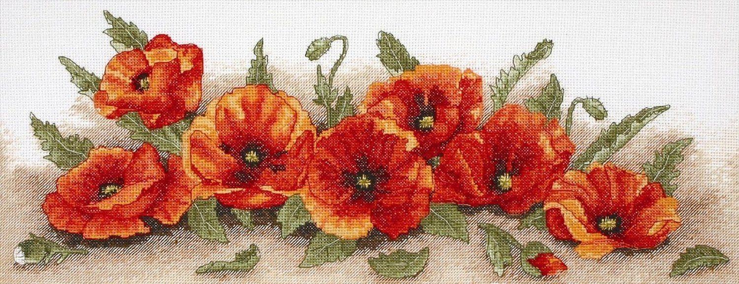 CaptainCrafts Hots Cross Stitch Kits Patterns Embroidery Kit - Cat and Poppy (Stamped)