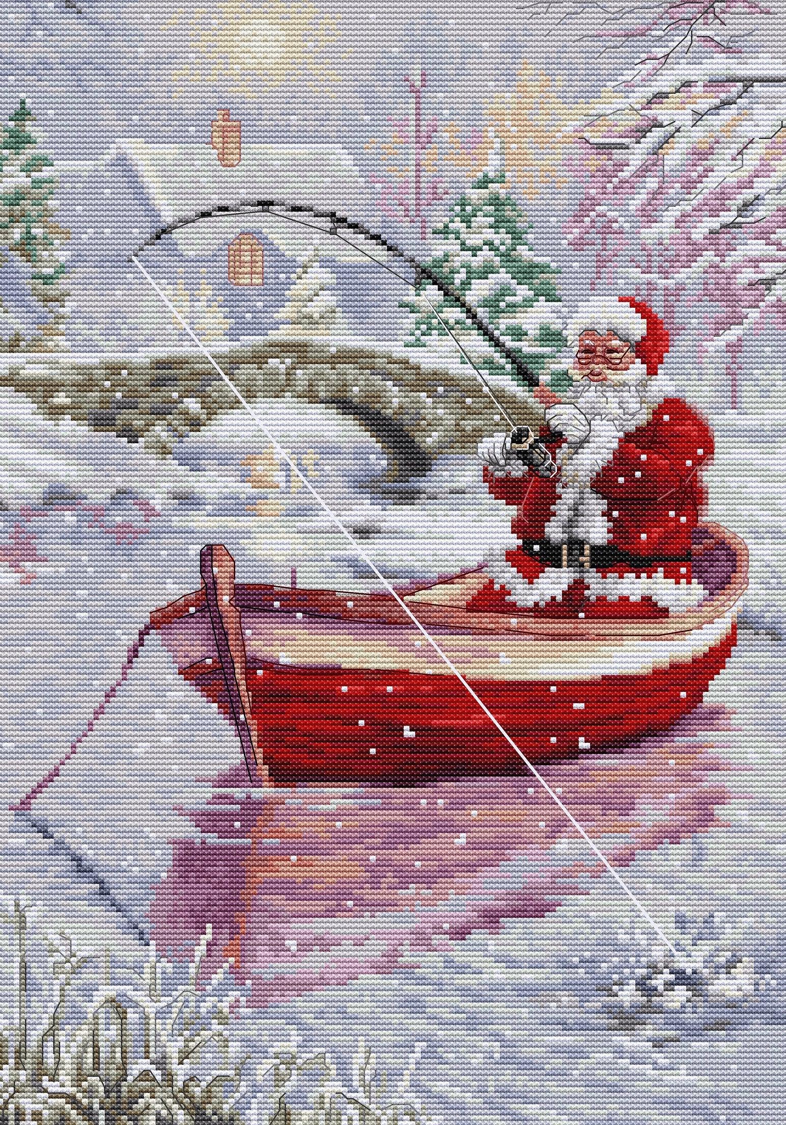 Luca-S  Santa Claus Stocking Cross Stitch Kit PM1231 – Hobby