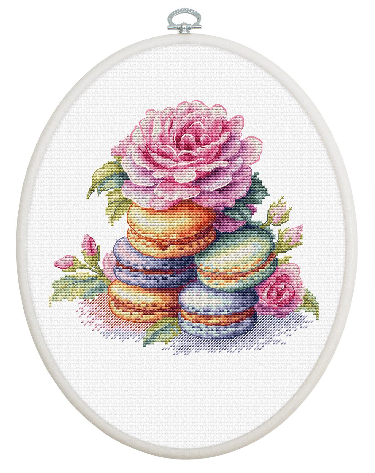 DUTCH STITCH BROTHERS - Rose Counted Cross Stitch 4 Hoop and Pattern  Included - Cross Stitching Kits for Adults Advanced and Beginners