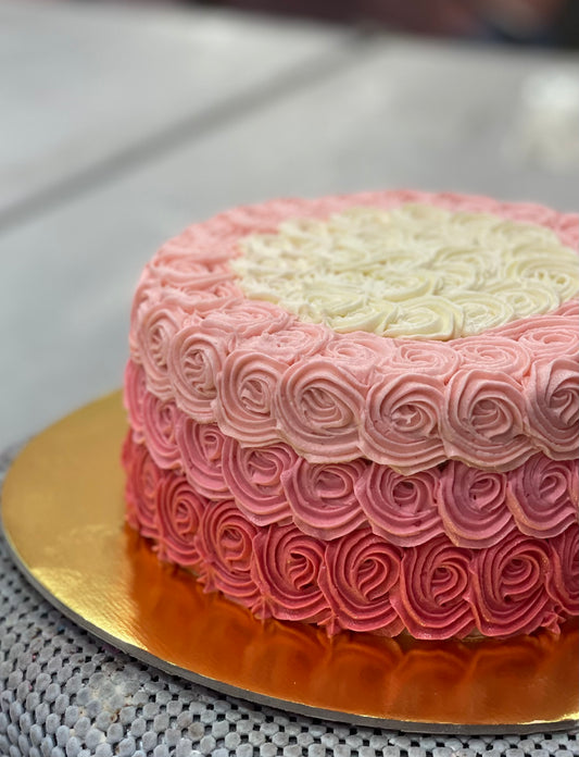 Melting Morsels - Pink ombre cake with isomalt topper For custom cakes  contact on 9819437469 #meltingmorsels #desserts #patisserie #ombre  #customiseddesserts #customisedcake #celebration