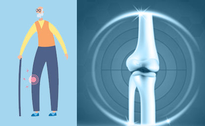 Vector of knee joint pain in elderly/old people