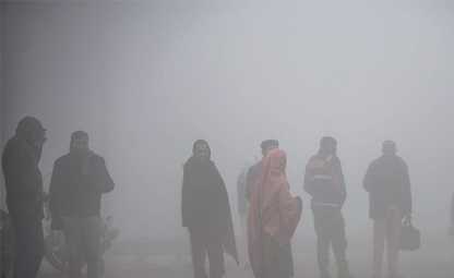 Fog due to high air pollution in urban city