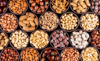 Different types of dry fruits and nuts in the winter