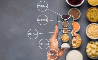 Measuring calories from phone of different foods