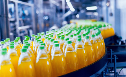 Juice Bottles being made in a factory