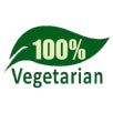 100% Vegetarian logo with green leaf