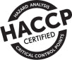 HACCP-certified logo with hazard analysis critical control points written