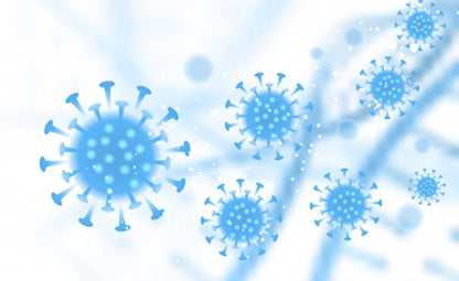 Vector of viruses in blue colour