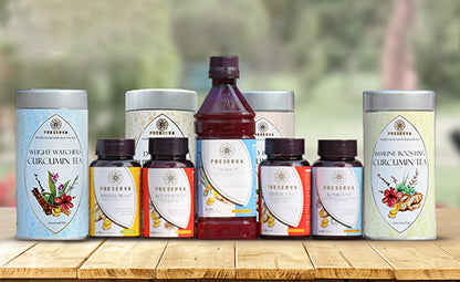 Range of Preserva Wellness products from Juices, Teas, Capsules and Tablets