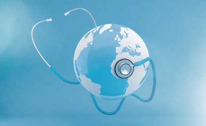 A vector of a stethoscope checking the earth