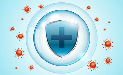 Vector of blue shield protecting from infections and viruses