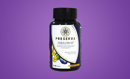 Preserva Wellness Stresaway Tablets in purple background
