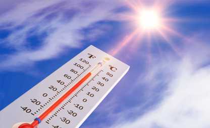 Thermometer going high due to high temperature in summer