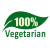 100% Vegetarian logo with green leaf