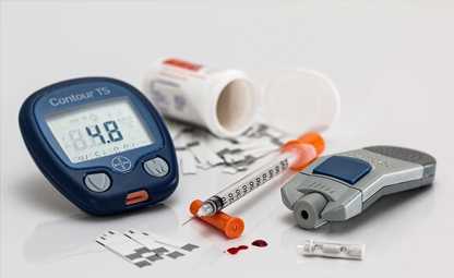 Glucometer, insulin injection, and diabetes medication