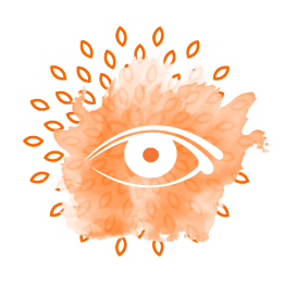 Eye vector in orange colour with pattern