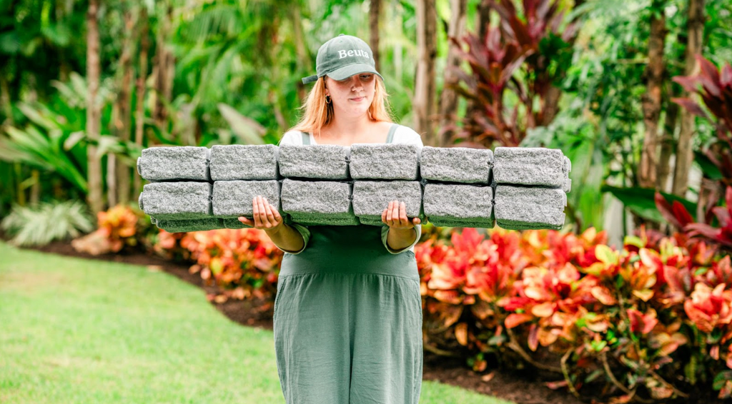 Faux stone landscape edging