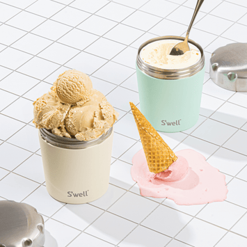 S'well - Ice Cream Pint Cooler-Teakwood
