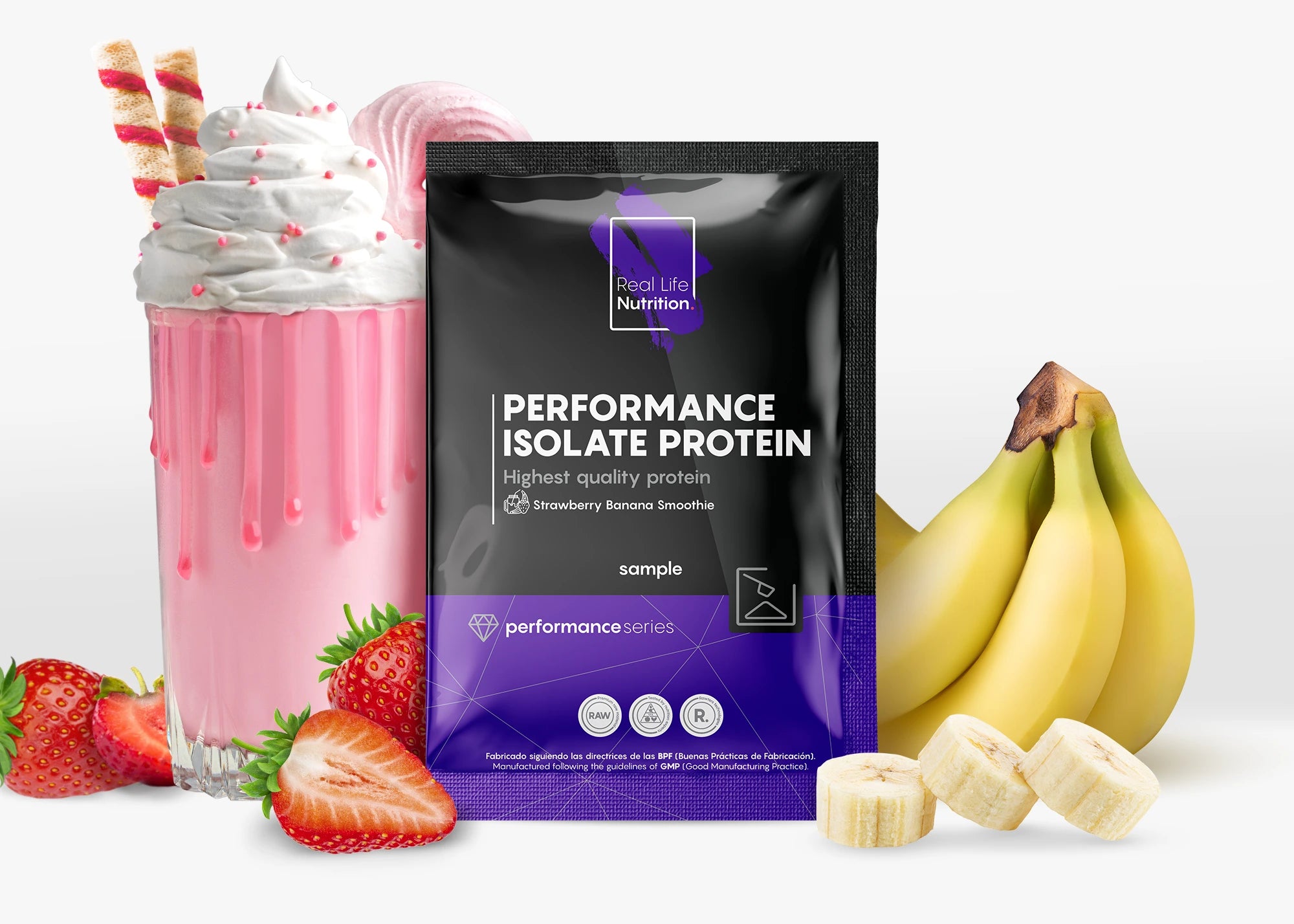 Performance Isolate Protein Strawberry banana smoothie