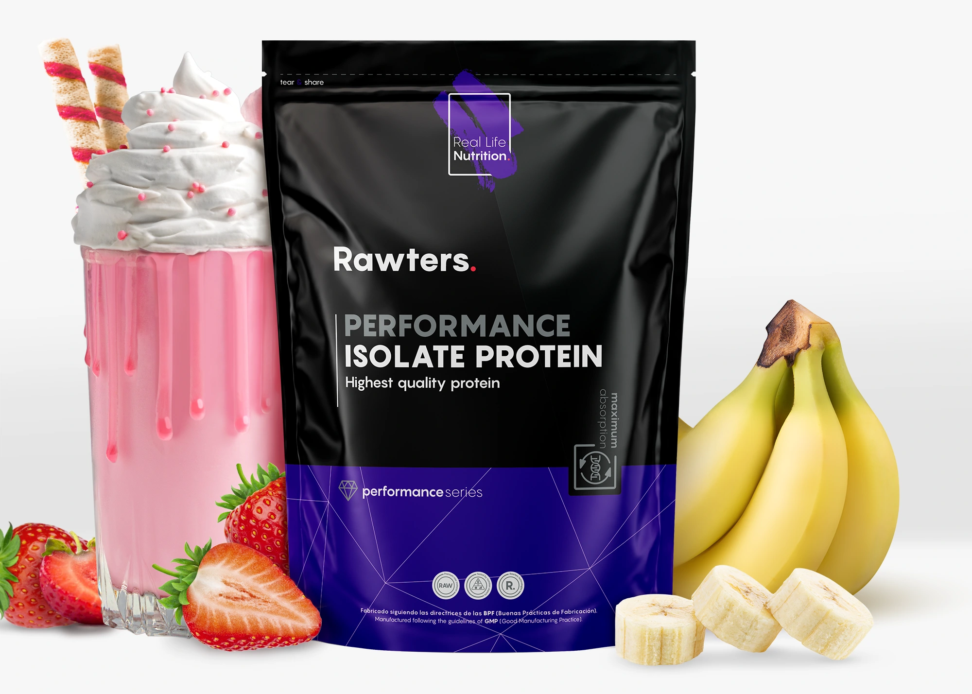 Performance Isolate Protein Strawberry banana smoothie