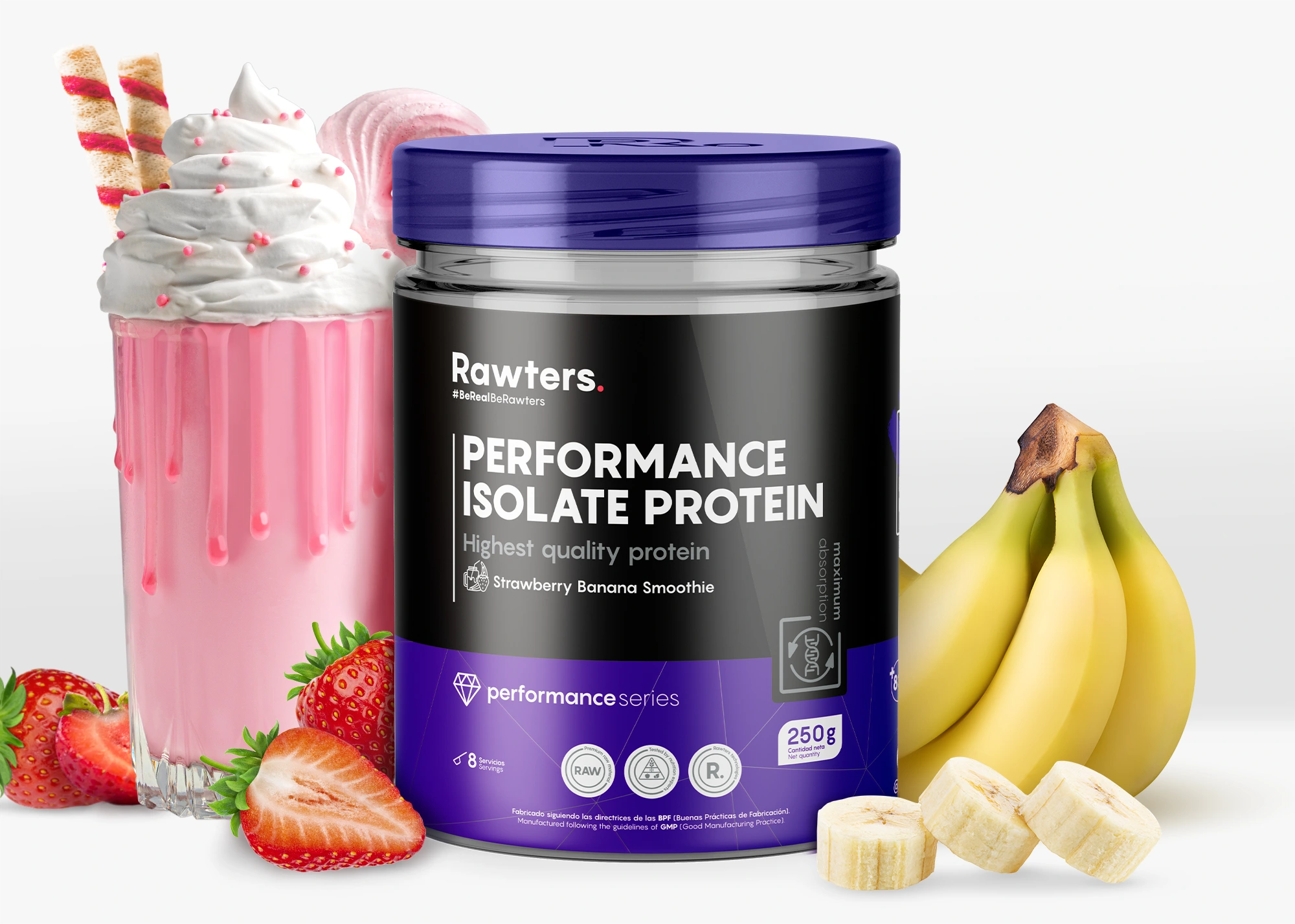 Performance Isolate Protein Strawberry banana smoothie