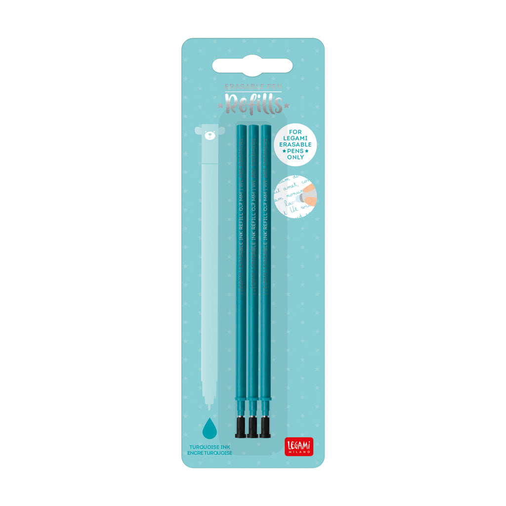 Legami-3 Pcs Erasable Pen Refills - Erasable Pen Refills - Purple –