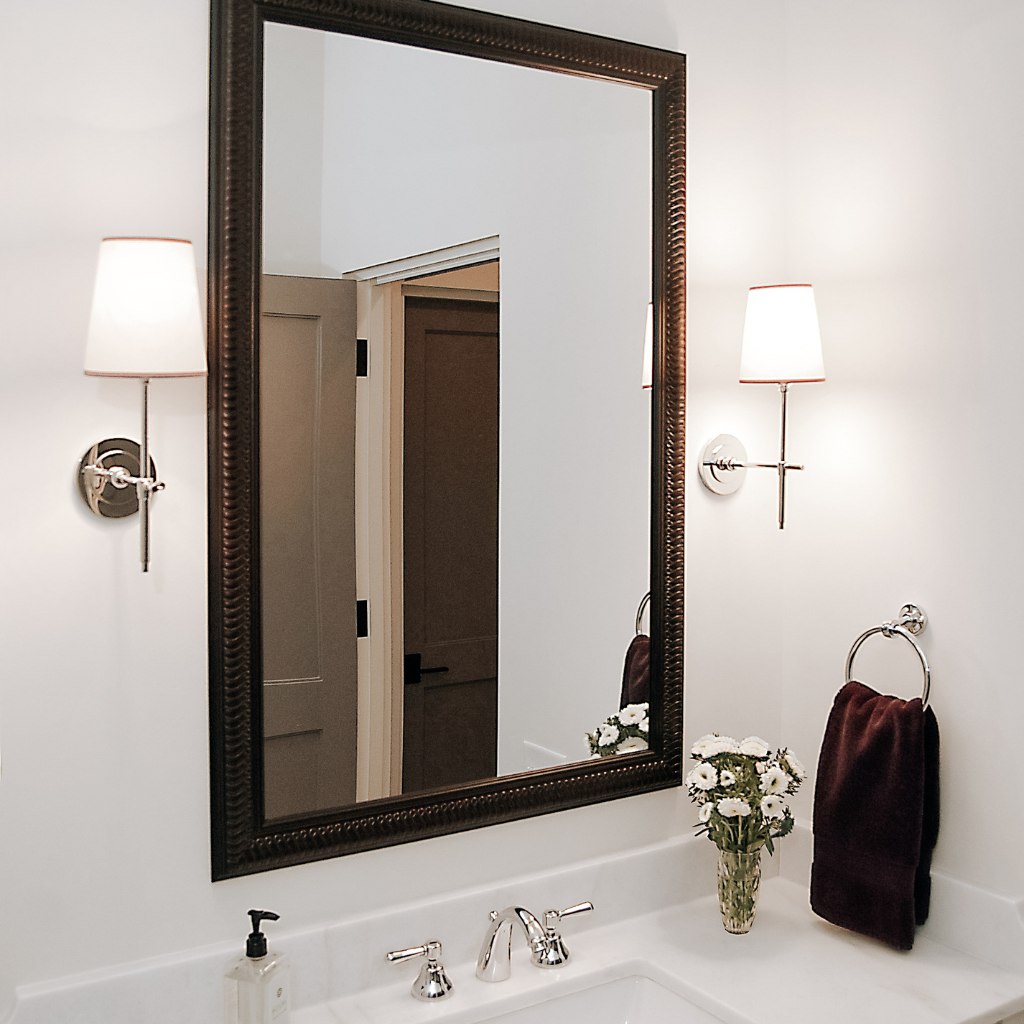 vanity mirror in bathroom