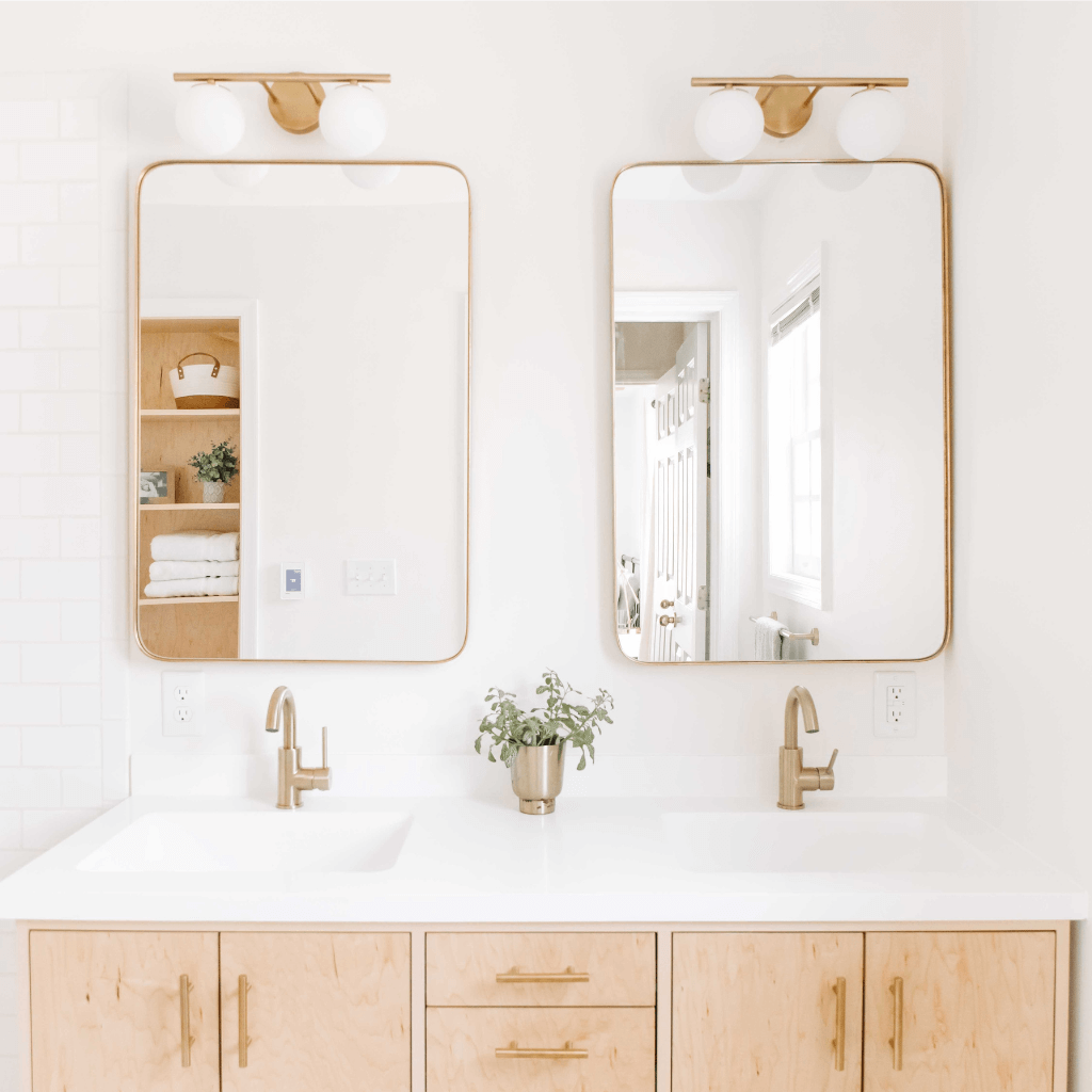 double vanity with two mirrors