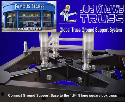 Connect the Ground Support Base (44BS-1) to the 1.64 ft long square box truss.