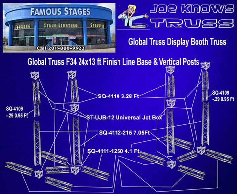 Global Truss F34 24x13 Finish Line base posts