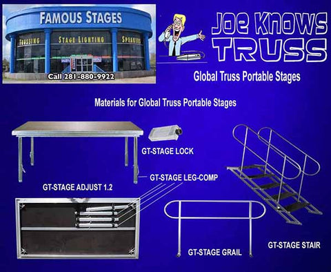 Materials for Global Truss Portable Stages