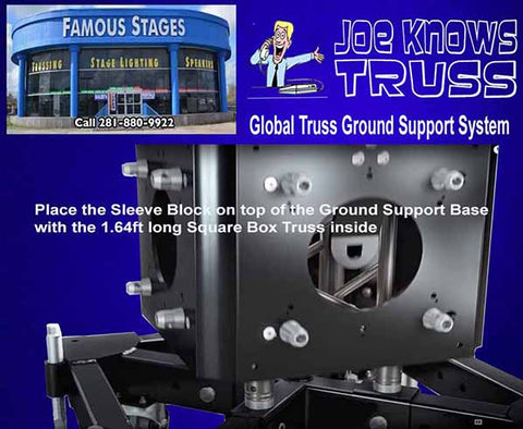 Place the Global Truss Sleeve Bock on top of the Ground Support Base