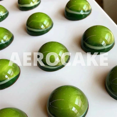 glossy green color chocolate candies